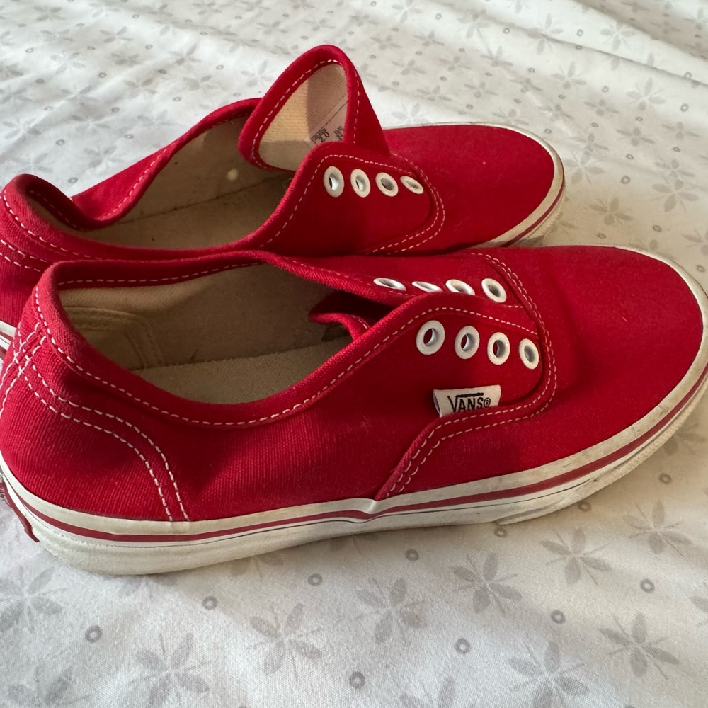 Vans Red and White Classic Sneakers